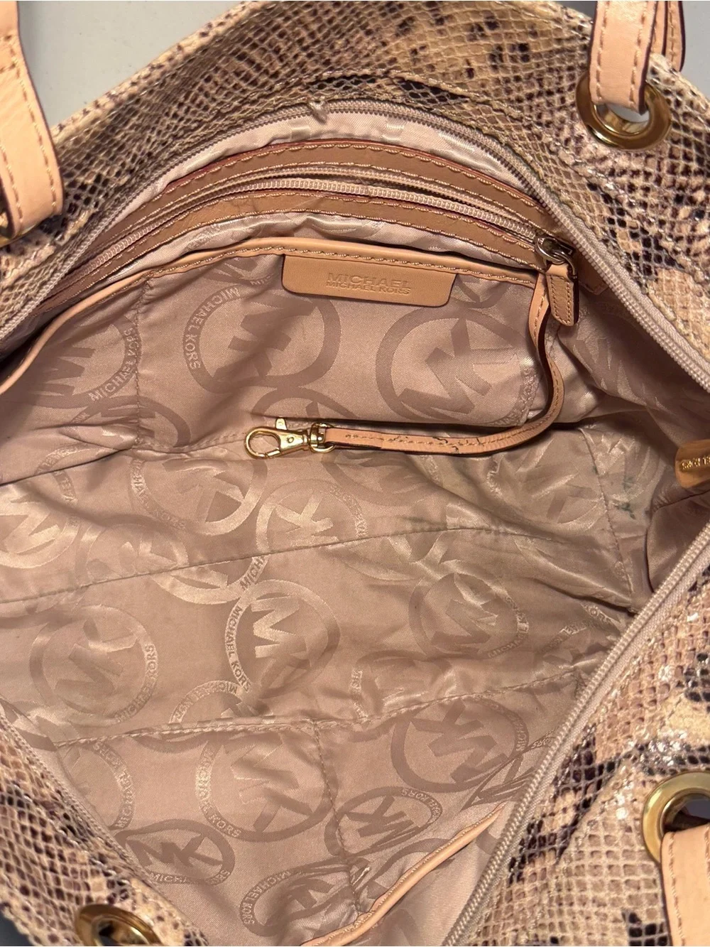Michael Kors Jet Set Medium Python-Embossed Leather Tote Bag